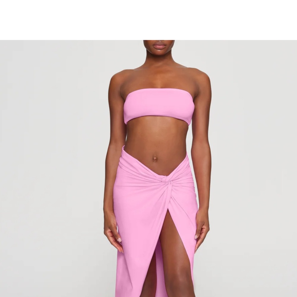 SKIMS Recycled Swim Bandeau Bikini Top Light Pink